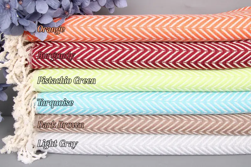 Bridal Shower Gift Zig Zag Towel Cotton 40x71 Inches Organic