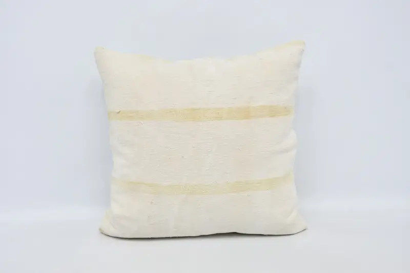 Vintage Pillow, Cushion, Turkish Kilim Pillow, Vintage Kilim Throw Pillow, 28x28 White Pillow Case, Ethnic Pillow, Boho Throw Cushion - 1