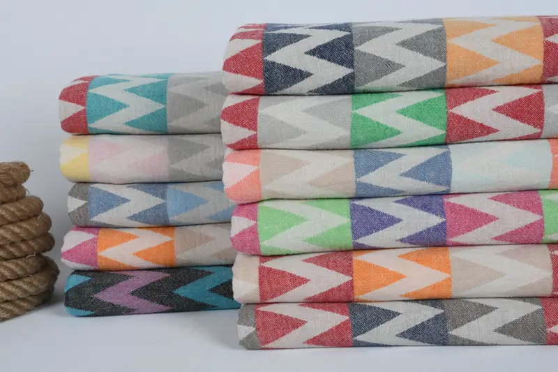 Sand-Resistant Peshtemal, Bridesmaid Gifts Personalized, Organic Turkish towel, 70x40 Cotton Zigzag Design Towel, Travel towel, Gifts For Him - 2
