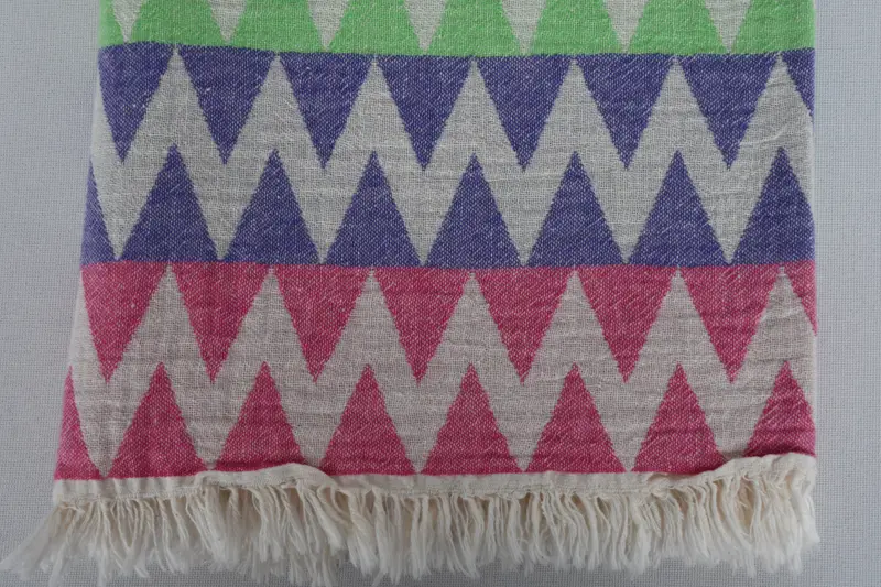Sand-Resistant Peshtemal, Bridesmaid Gifts Personalized, Organic Turkish towel, 70x40 Cotton Zigzag Design Towel, Travel towel, Gifts For Him - 5