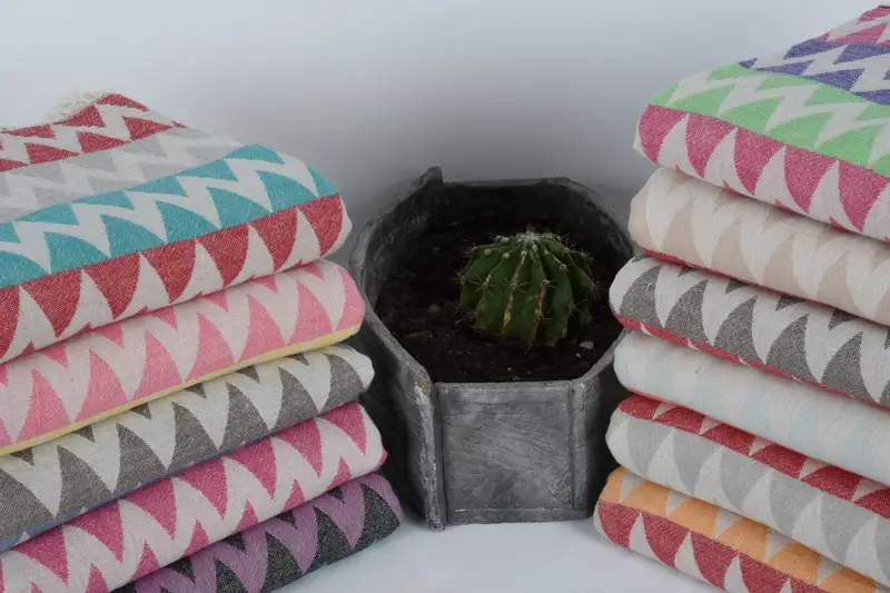 Sand-Resistant Peshtemal, Bridesmaid Gifts Personalized, Organic Turkish towel, 70x40 Cotton Zigzag Design Towel, Travel towel, Gifts For Him - 4
