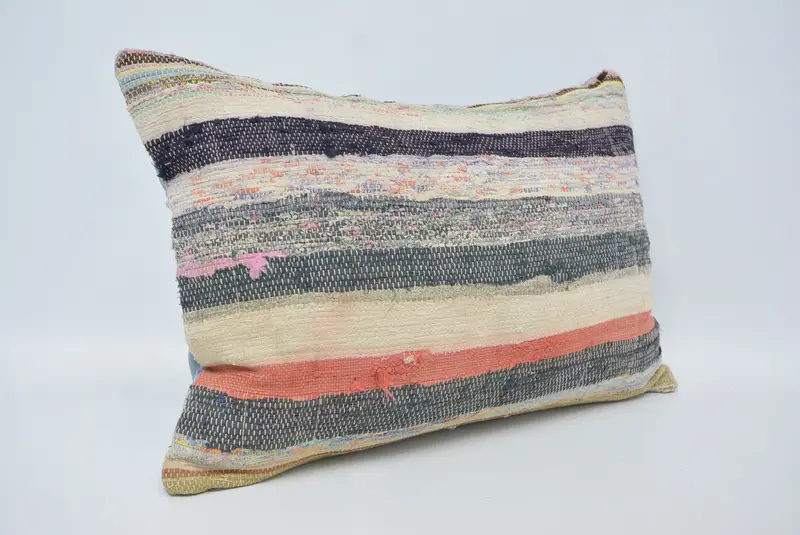 Kilim Cushion Sham, Vintage Kilim Throw Pillow, Bright Pillow Cover, Pillow Case, 16x24 Green Pillow Sham, Pillow for Sofa - 3