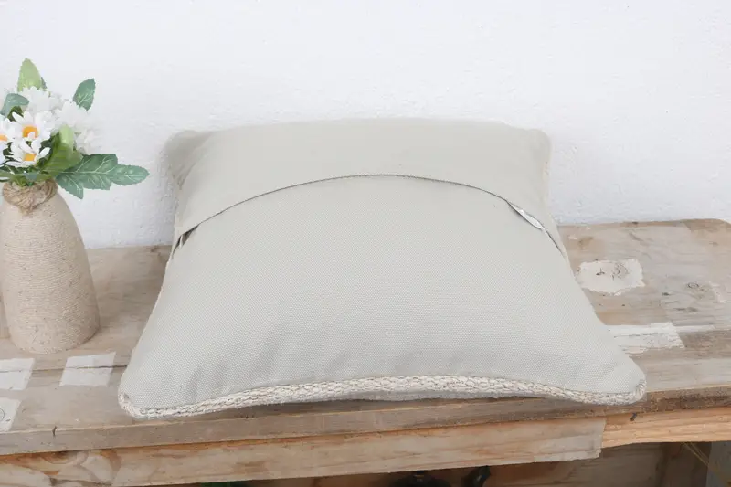 Gift Pillow, 14x14 White Pillow, Farmhouse Cushion Case, Antique Pillows, Turkish Kilim Pillow, Pillow Cover, Comfy Throw Pillow Case - 7