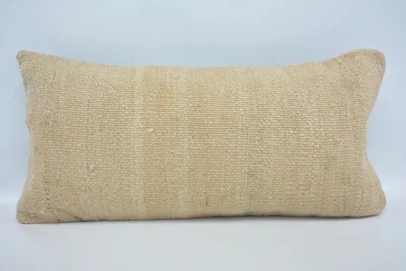 12x24 Beige Cushion, Pillow, Home Decor Pillow, Handwoven Pillow, Southwestern Pillow Cover, Vintage Kilim Pillow, Gift Pillow - 1
