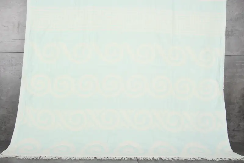 Bridesmaid Monogrammed Turkish Cotton Mint Beige Towel, 36x71 Inches