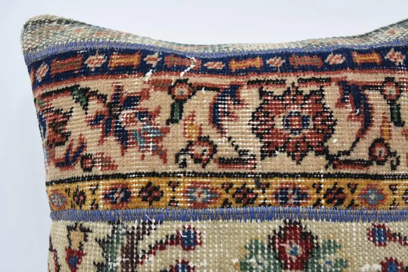 Pillow, Antique Pillows, 18x18 Beige Cushion Cover, Turkish Pillow, Armchair Pillow Cover, Cotton Pillow Sham, Gift Pillow, Ethnic Pillow - 2