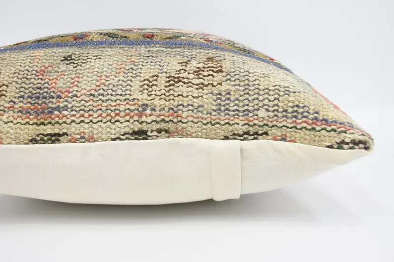 Pillow, Antique Pillows, 18x18 Beige Cushion Cover, Turkish Pillow, Armchair Pillow Cover, Cotton Pillow Sham, Gift Pillow, Ethnic Pillow - 5