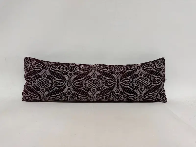 Vintage Kilim Pillow Cushion Case, 12x36 Black Pillow Cover, Boho Pillow Sham Cover, Aztec Pillow Cover, Pillow Sham, Turkish Pillow, Boho Pillow - 1