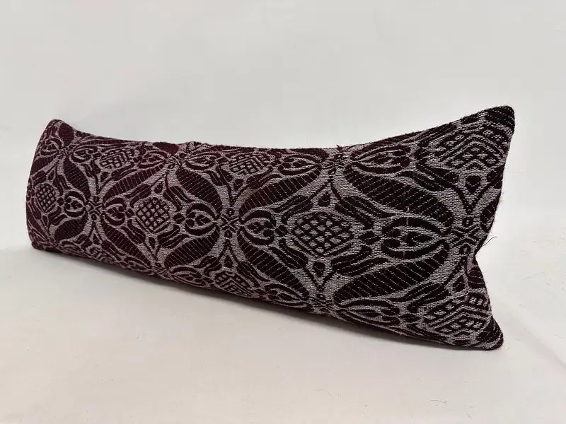 Vintage Kilim Pillow Cushion Case, 12x36 Black Pillow Cover, Boho Pillow Sham Cover, Aztec Pillow Cover, Pillow Sham, Turkish Pillow, Boho Pillow - 3