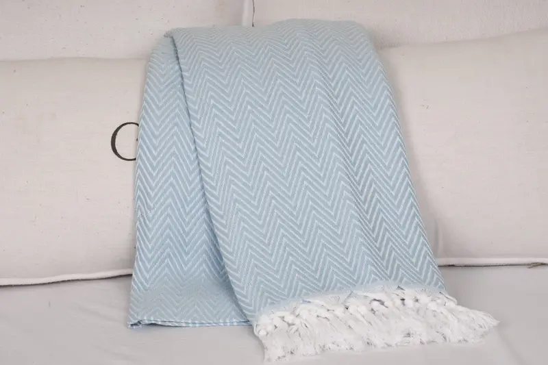 Decorative Bedspread, Bachelorette Party Items, Bridesmaid Gifts, Throw Blanket, Home Decor Blankets, 96x80 Cotton Chevron Towel, Personalized Gifts - 6