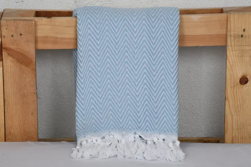 Decorative Bedspread, Bachelorette Party Items, Bridesmaid Gifts, Throw Blanket, Home Decor Blankets, 96x80 Cotton Chevron Towel, Personalized Gifts - 3