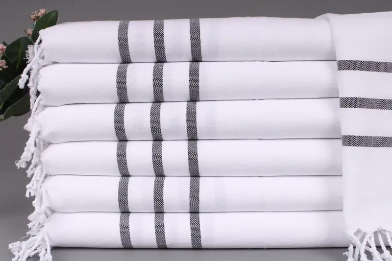 Camping Tea Towel Custom Embroidered Hand Towel Black, Beige, 18x40 Inches