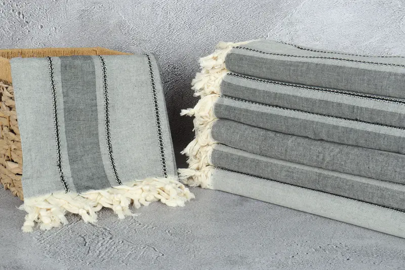 Gift Towel, Large Turkish Towel, Beach Towel Gift, Spa Gift Towel, Bridal Shower Favors, 68x40 Cotton Striped Towel, Valentines Day Gift For Her - 3