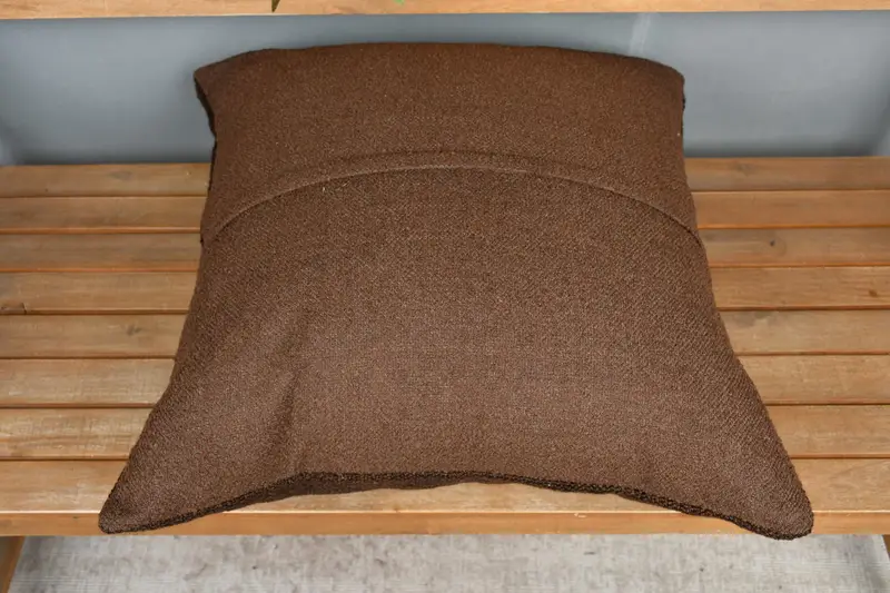 Cushion Case, Meditation Cushion Cover, Pillow for Couch, 24x24 Brown Pillow, Vintage Pillow, Home Decor Pillow, Turkish Rugs Pillow Cover - 5