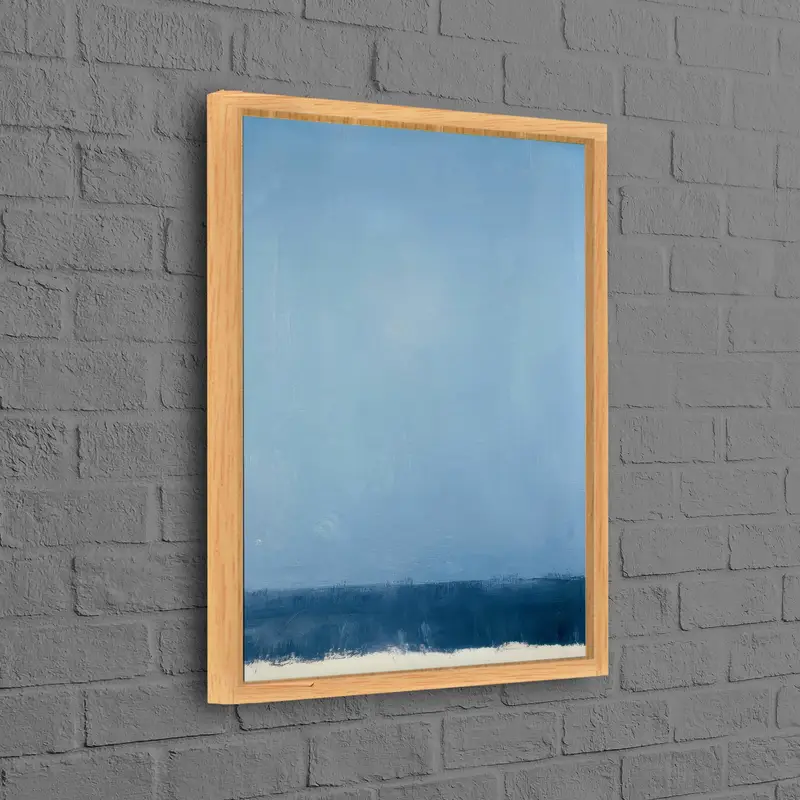 モダンなボヘミアン ネイビー ブルー プリント キャンバス - エレガントなウォールアート