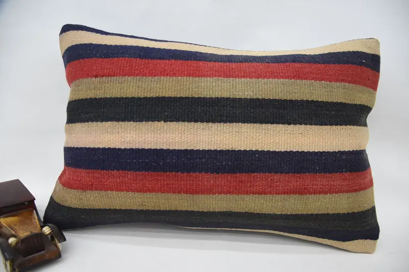 Accent Pillow, Interior Designer Pillow, 16x24 Blue Cushion, Kilim Pillow Cover, Kilim Pillow, Hippie Throw Pillow Cover, Pillow - 1
