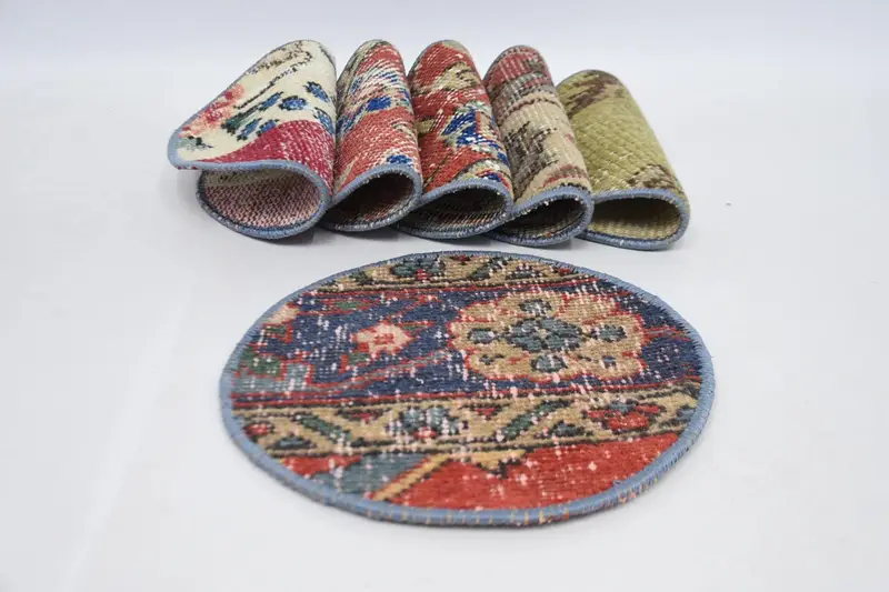 Art Deco Bohemian Tischset, Rot und Grün 25 Zoll Tischset