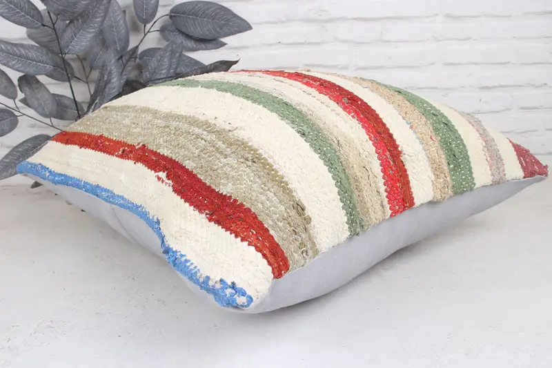 Pillow, Kilim Pillow Cover, Nautical Throw Pillow Case, Antique Pillows, Pillow for Couch, 24x24 Beige Pillow, Shabby Chic Pillow Sham - 6