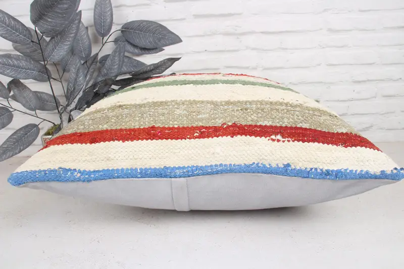 Pillow, Kilim Pillow Cover, Nautical Throw Pillow Case, Antique Pillows, Pillow for Couch, 24x24 Beige Pillow, Shabby Chic Pillow Sham - 5