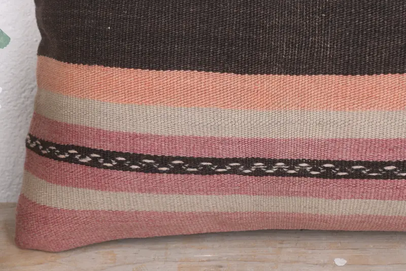Neutral Throw Cushion, Art Deco Pillow Cover, Cushion, Pillow for Couch, Turkish Kilim Pillow, Gift Pillow, 12x20 Beige Cushion - 3