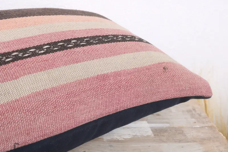 Neutral Throw Cushion, Art Deco Pillow Cover, Cushion, Pillow for Couch, Turkish Kilim Pillow, Gift Pillow, 12x20 Beige Cushion - 6
