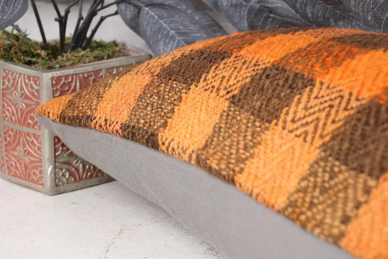 Throw Kilim Pillow, Luxury Pillow, Boho Pillow Sham Cover, Outdoor Throw Cushion, Christmas Pillow, 12x24 Brown Pillow, Turkish Kilim Pillow, Pillow - 7