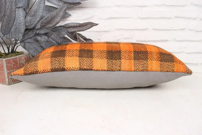 Throw Kilim Pillow, Luxury Pillow, Boho Pillow Sham Cover, Outdoor Throw Cushion, Christmas Pillow, 12x24 Brown Pillow, Turkish Kilim Pillow, Pillow - 5