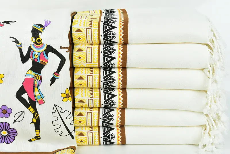 70x40 Cotton Indian Girls Patterned Towel, Travel Towel, Boyfriend Christmas Gift, Bachelorette Party Gift, Beach towel, Organic Turkish towel - 3