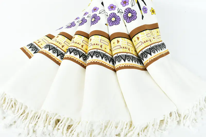 70x40 Cotton Indian Girls Patterned Towel, Travel Towel, Boyfriend Christmas Gift, Bachelorette Party Gift, Beach towel, Organic Turkish towel - 6