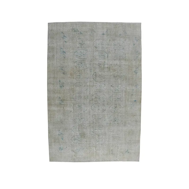 Vintage Büyük Halı, 6.4x9.7 ft Türk Halısı, Gri Oushak Yün Halı - 1