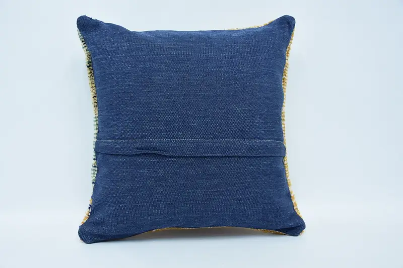 Knitted Cushion Cover, Pillow Case, Wholesale Pillow Case, Turkish Pillow, Vintage Kilim Throw Pillow, 18x18 Yellow Cushion Case, Antique Pillows - 6