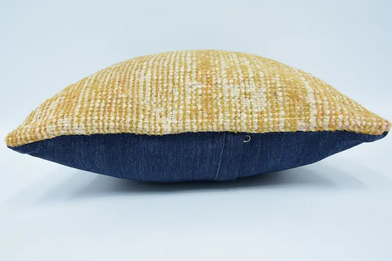 Knitted Cushion Cover, Pillow Case, Wholesale Pillow Case, Turkish Pillow, Vintage Kilim Throw Pillow, 18x18 Yellow Cushion Case, Antique Pillows - 5