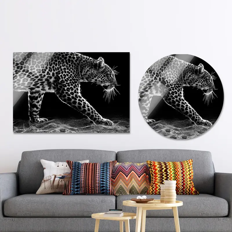 Zarif Siyah & Beyaz Vahşi Hayvan Kanvas Tablo Baskı - Modern Çiftlik Evi Loft