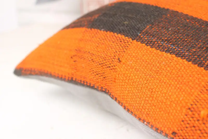 14x14 Orange Cushion, Gift Pillow, Ottoman Pillow Case, Boho Pillow Sham Cover, Pillow Case, Armchair Pillow, Home Decor Pillow - 7