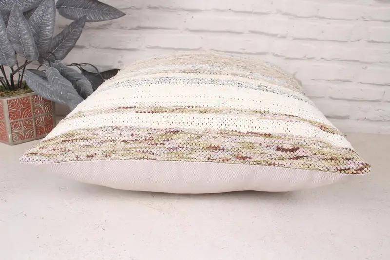 Home Decor Pillow, Pillow Cover, Handmade Kilim Cushion, Chair Pillow Cover, 20x20 White Pillow, Living Room Throw Cushion, Gift Pillow - 5
