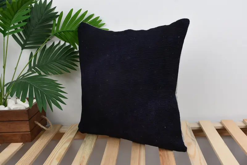 Ethnic Pillow, Vintage Kilim Pillow, Vintage Pillow Cover, Kilim Cushion Sham, Vintage Kilim Throw Pillow, 18x18 Purple Pillow Sham, Cushion Cover - 5
