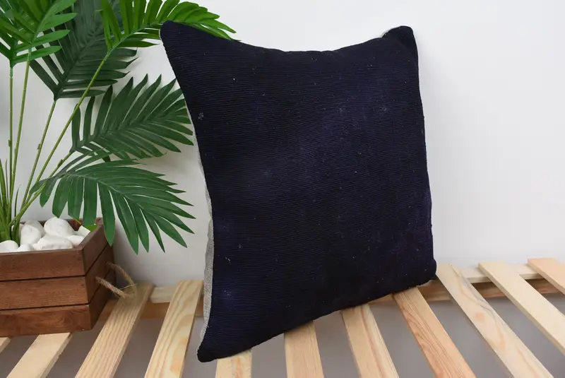 Ethnic Pillow, Vintage Kilim Pillow, Vintage Pillow Cover, Kilim Cushion Sham, Vintage Kilim Throw Pillow, 18x18 Purple Pillow Sham, Cushion Cover - 4
