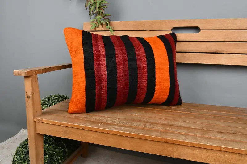 Office Chair Pillow Cover, Turkish Kilim Pillow, 16x24 Red Pillow Cover, Vintage Kilim Throw Pillow, Kilim Pillow Cover, Pillow Case - 1