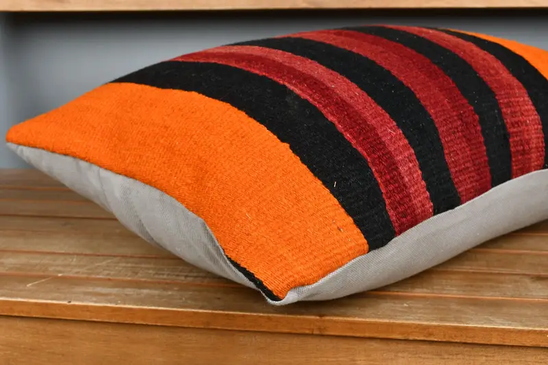 Office Chair Pillow Cover, Turkish Kilim Pillow, 16x24 Red Pillow Cover, Vintage Kilim Throw Pillow, Kilim Pillow Cover, Pillow Case - 4