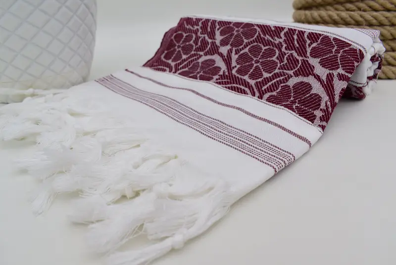 Towel With Name, Beach Wedding Favor, Peshtemal Towel, Bachelorette Gifts, 70x40 Cotton Daisy Design Towel, Bridesmaid Gift Towel, Bride Gift - 7