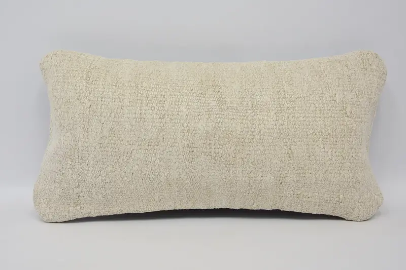8x16 Beige Pillow Cover, Handwoven Pillow Cover Cushion, Vintage Pillow, Bench Cushion Cover, Antique Pillows, Vintage Kilim Throw Pillow, Cushion - 1