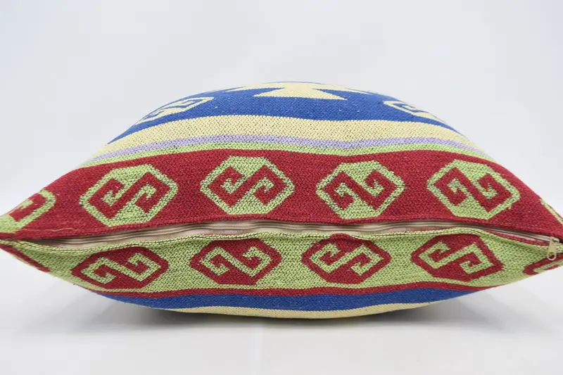 Comfy Throw Cushion Cover, Interior Designer Pillow, Kilim Pillow Cover, Handwoven Pillow Case, Pillow for Couch, Pillow Sham, 28x28 Blue Pillow - 5