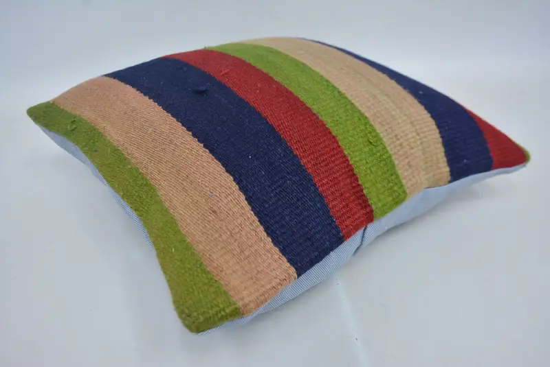 Custom Cushion, Turkish Pillow, Pillow for Sofa, 16x16 Blue Cushion Cover, Cushion Cover, Vintage Kilim Pillow, Vintage Throw Cushion Cover - 6