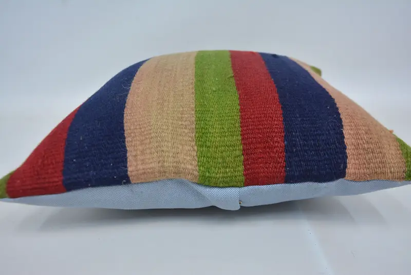 Custom Cushion, Turkish Pillow, Pillow for Sofa, 16x16 Blue Cushion Cover, Cushion Cover, Vintage Kilim Pillow, Vintage Throw Cushion Cover - 5