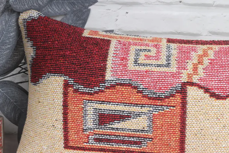 Vintage Kilim Pillow, 12x24 Beige Pillow Cover, Hippie Throw Pillow Cover, Ethnical Kilim Rug Pillow, Boho Pillow Sham Cover, Pillow Sham - 2