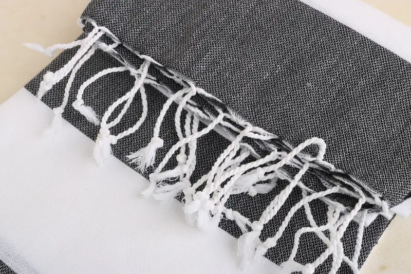 Merry Christmas Gifts, Personalized Wedding Gift, Custom Towel, Scarf Towel, 70x40 Cotton Striped Towel, Turkish bath towel, Beach Size Towel - 5