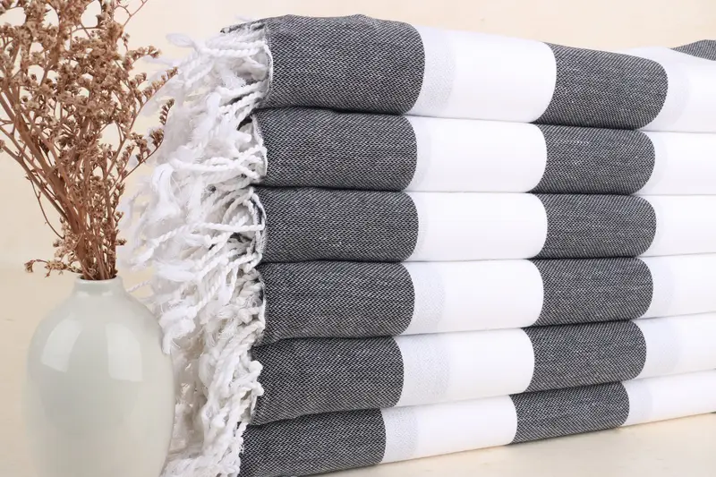 Merry Christmas Gifts, Personalized Wedding Gift, Custom Towel, Scarf Towel, 70x40 Cotton Striped Towel, Turkish bath towel, Beach Size Towel - 2