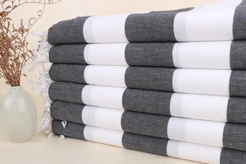 Merry Christmas Gifts, Personalized Wedding Gift, Custom Towel, Scarf Towel, 70x40 Cotton Striped Towel, Turkish bath towel, Beach Size Towel - 1