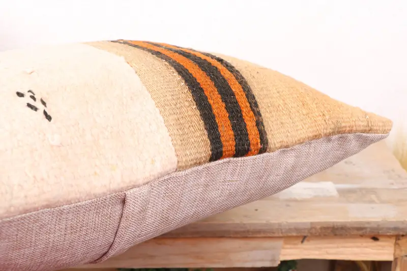 Vintage Kilim Throw Pillow, 18x18 Beige Cushion Case, Pillow Cover, Ethnical Kilim Rug Pillow, Christmas Cushion Cover, Vintage Pillow - 6