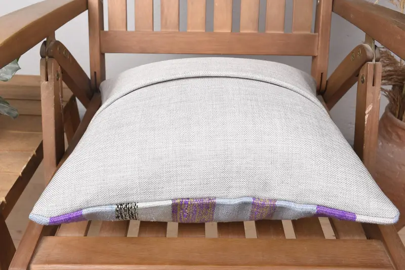 One Of A Kind Pillow Cover, Gift Pillow, Cushion Cover, 16x16 Purple Pillow Cover, Pillow for Couch, Ethnical Kilim Rug Pillow - 5